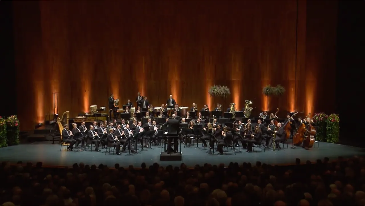 The Bläserphilharmonie Mozarteum Salzburg on stage at the Grosses Festspielhaus Salzburg