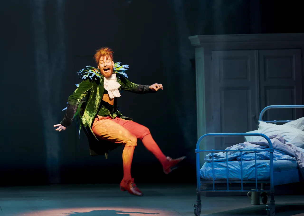 Papageno in mid-leap